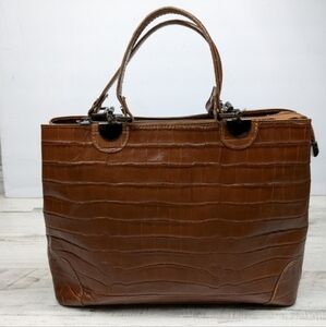 DIVINA FIRENZE Croc-Embossed Leather Top Handle Crossbody Bag